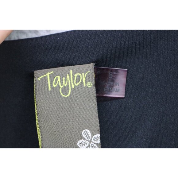 Taylor Burgundy Velvet Burnout-3/4 Puff Sleeves Babydoll Dress-Size 8-Whimsigoth - Picture 7 of 12